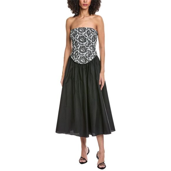 Toccin WomensMelody Corset Midi Dress Black